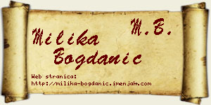 Milika Bogdanić vizit kartica